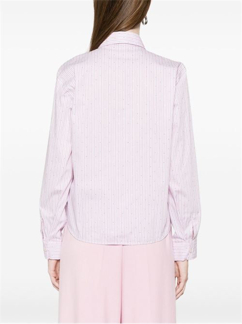 Camicia donna Emme Marella rosa rigata in popeline stretch con strass EMME Marella | LIUTI001